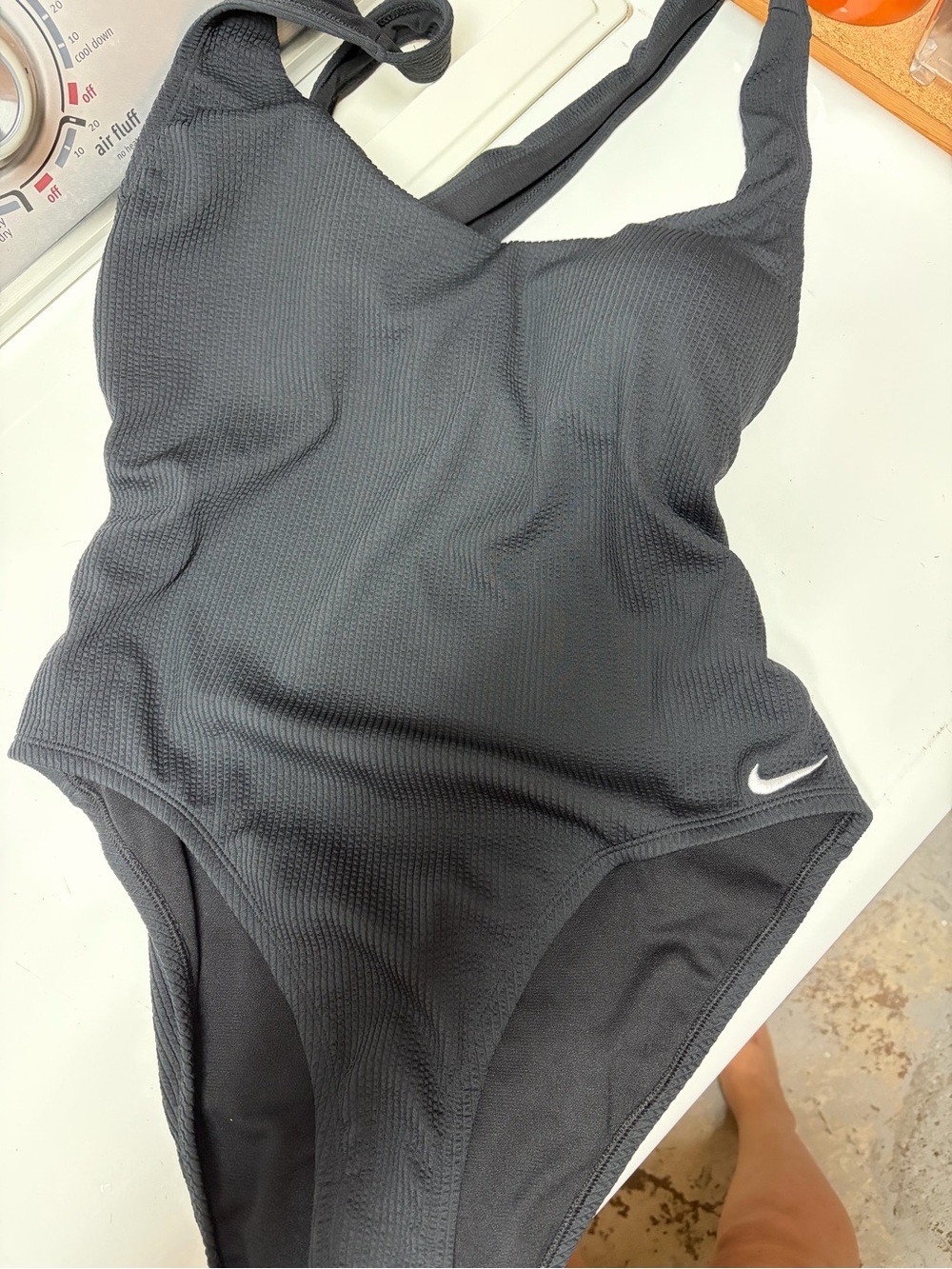 Nike Black Textured One-Piece Swimsuit